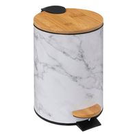 CASA DI ELTURO Pedaalemmer 3L Marble - Wit - Softclose