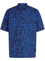 Karl Lagerfeld Jeans chemise en coton biologique à imprimé animalier - Bleu