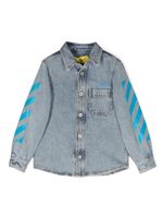 Off-White Kids veste en jean à rayures Diag - Bleu