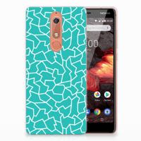 Nokia 5.1 (2018) Hoesje maken Cracks Blue