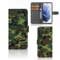 Samsung Galaxy S22 Plus Telefoon Hoesje Army Dark - thumbnail