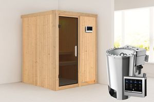 Karibu | Minja Sauna | Antracietglas | Biokachel 3,6 kW Externe Bediening