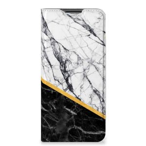 OPPO A54s | A16 | A16s Standcase Marmer Wit Zwart - Origineel Cadeau Man