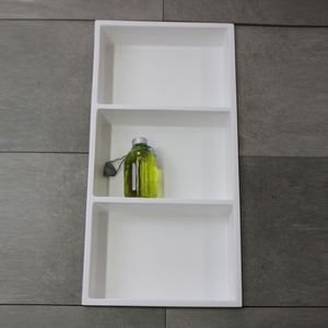 Inbouwnis Luca Sanitair 59,5x29,5x8 cm Polystone 3 Vakken Rechthoek Antraciet