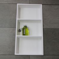 Inbouwnis Luca Sanitair 59,5x29,5x8 cm Polystone 3 Vakken Rechthoek Glans Wit