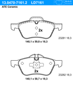 Remblokkenset, schijfrem ATE Ceramic ATE, u.a. für Mini - thumbnail