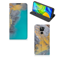 Xiaomi Redmi Note 9 Standcase Marble Blue Gold