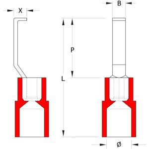 Weidmüller 1233340000 Haakkabelschoen 0.5 mm² 1.5 mm² Deels geïsoleerd Rood 100 stuk(s)