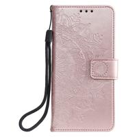 Shop4 - Samsung Galaxy S21 Ultra Hoesje - Wallet Case Mandala Patroon Rosé Goud