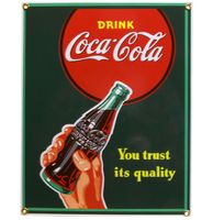 Coca-Cola - You Trust It&apos;s Quality Emaille Bord - 29 x 23 cm - thumbnail