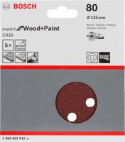 Bosch Accessories Expert for Wood 2608605642 Excenterschuurpapier Met klittenband, Geperforeerd Korrelgrootte (num) 80 (Ø) 125 mm 5 stuk(s) - thumbnail