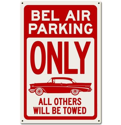 Chevrolet Bel Air Parking Only Zwaar Metalen Bord 60 x 40 cm