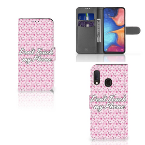 Samsung Galaxy A20e Portemonnee Hoesje Flowers Pink DTMP