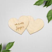 Houten hartje Mr & Mrs