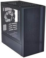Cooler Master MCB-NR400-KGNN-S00 MasterBox NR400 - mATX Mini tower behuizing met zijpaneel van gehard glas, 2 x 120mm geïnstalleerde fans, flexibele air flow configuraties, kabelmanagement,Zwart