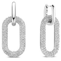 TI SENTO-Milano 7844ZI Oorhangers zilver-zirconia wit 15 x 34 mm - thumbnail