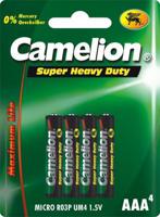 Camelion AAA batterijen zink-carbon, 4 stuks (hangverpakking)