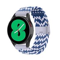 By Qubix - Braided nylon bandje - Blauw/wit - Compatible met Garmin Vivoactive 6 / Vivoactive 5 / Vivoactive 3 - Compatible Garmin bandje - Bandbreedte: 20mm