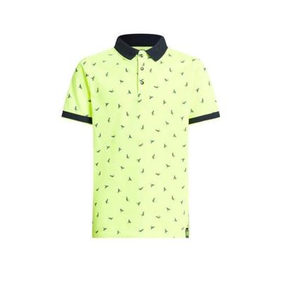 WE Fashion polo met all over print geel