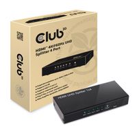 club3D CSV-1380 4 poorten HDMI-splitter 4096 x 2160 Pixel Zwart - thumbnail