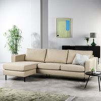 Haluta - Hoekbank Dylan - 251 x 153 x 82 cm - Beige - Links - thumbnail