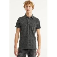 PME Legend gebloemde regular fit polo donkergrijs