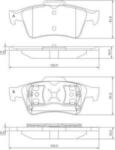 Remblokkenset, schijfrem A.B.S., u.a. für Jaguar, Volvo, Mazda, Saab, Renault, Ford, Nissan, Opel, Vauxhall, Daimler