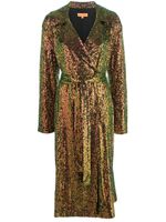 Stine Goya robe orné de sequins à revers crantés - Vert - thumbnail