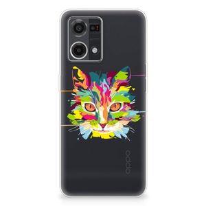 OPPO Reno7 4G Telefoonhoesje met Naam Cat Color