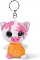 Nici sleutelhanger vleermuis junior 9 cm pluche roze/oranje