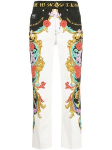 Versace Jeans Couture pantalon à taille à logo - Blanc