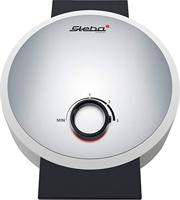 Steba wafelijzer WE 16, voor 5 hartwafels, diameter 16,5 cm, vetarm bakken door anti-aanbaklaag, traploze temperatuurregeling, optimale bruining, 1000 watt, zilver/wit