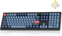 Keychron V6 Max Volledig draadloos toetsenbord op maat, 2,4 GHz/Bluetooth/USB-C 3-Mode RGB, QMK/VIA Programmeerbare Macro, Hot-Swap PBT Keycaps voor Mac Windows Gateron Jupiter Banana