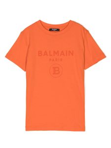 Balmain Kids t-shirt en coton à logo brodé - Orange