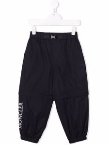 Moncler Enfant pantalon à logo imprimé - Bleu