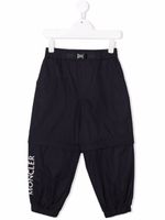 Moncler Enfant pantalon à logo imprimé - Bleu