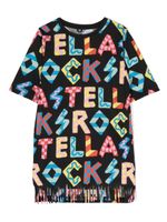 Stella McCartney Kids robe en coton à logo imprimé - Noir