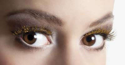 Glitter wimpers goud