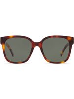 Saint Laurent Eyewear lunettes de soleil carrées à effet écailles de tortue - Vert