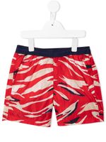 Moncler Enfant short de bain à motif tigré - Rouge - thumbnail