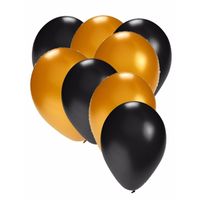 Party ballonnen zwart en goud - thumbnail