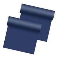 Duni tafelloper - 2x - papier - donkerblauw - 480 x 40 cm - thumbnail