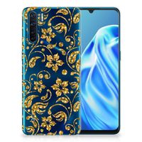 OPPO A91 TPU Case Gouden Bloemen