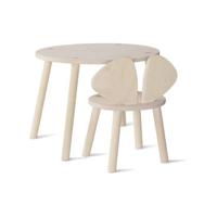 Nofred Mouse kinderstoel + kindertafel set berken - thumbnail