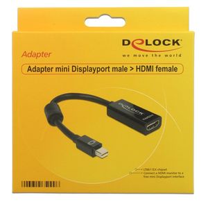 DeLOCK Adapter mini Displayport / HDMI 0,18 m HDMI Type A (Standaard) Zwart