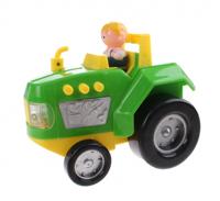 Let's Play tractor met licht en geluid 15 cm groen/geel