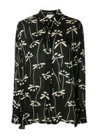 CHANEL Pre-Owned chemise en soie à fleurs - Noir - thumbnail