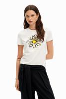 T-shirt illustratie madeliefje - WHITE - XL