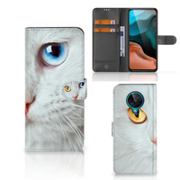 Xiaomi Poco F2 Pro Telefoonhoesje met Pasjes Witte Kat