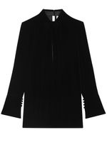 Saint Laurent robe en soie à manches longues - Noir